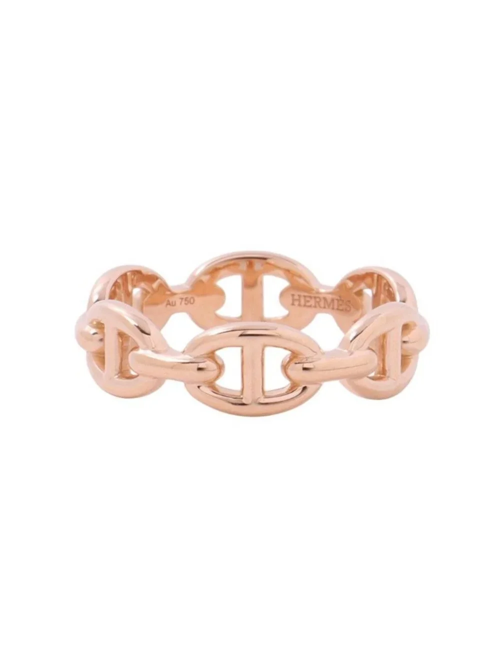 Hermes Ring Chaine D'Ancre PM 18K Pink Gold 54 Enchainee